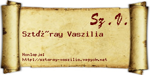 Sztáray Vaszilia névjegykártya